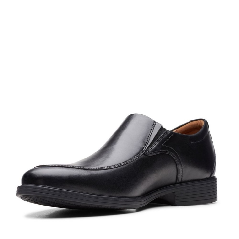 Clarks Whiddon Black Leather Slip-On Loafer Step Comfort Dress Shoes Men’s 12